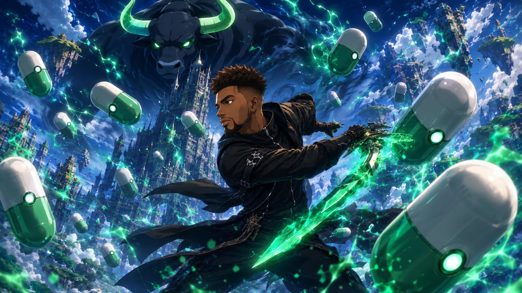 Anserm profile artwork featuring a futuristic warrior surrounded by green energy
